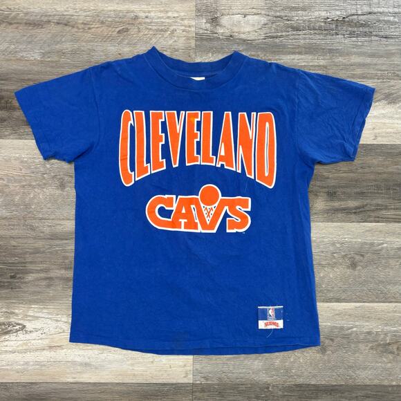 Vintage 90s Nutmeg Mills NBA‎ Cleveland Cavaliers Blue Mens L USA Made T-Shirt - Picture 2 of 9